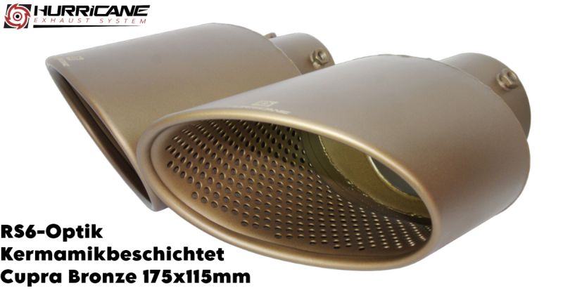 Oval Cupra Bronze Keramikbeschichtet RS6-Optik 175x115mm (+ 600,00€)}