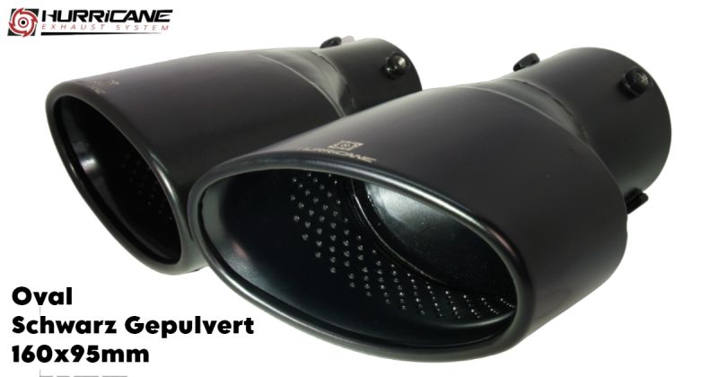 Oval Schwarz gepulvert 160mm x 95mm  (+ 300,00€)}