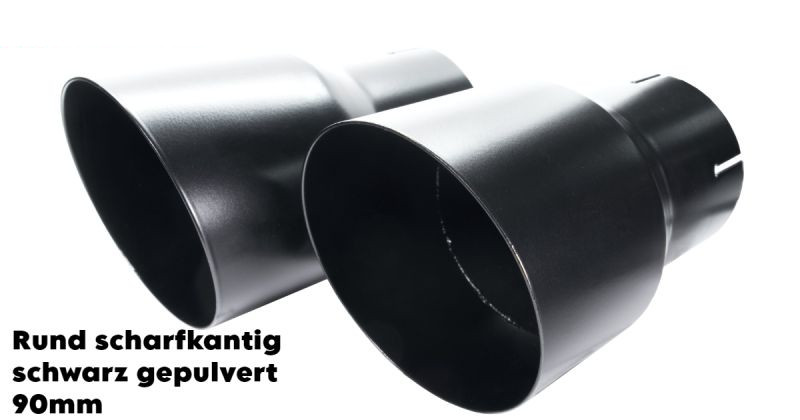 Rund 90mm scharfkantig schwarz gepulvert (+250,00€)}